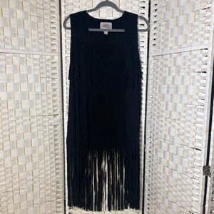 Forever 21 Black Fringed western vest